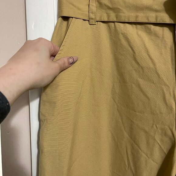 Who What Wear Womens Khaki Belted High Rise Pockets Wide Leg Trouser Pants 14 - Picture 5 of 9